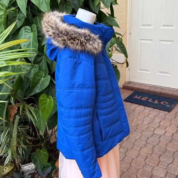 Obermeyer Tuscany II Hooded Jacket Stellar Blue Sz 16 Petite - Picture 2 of 9